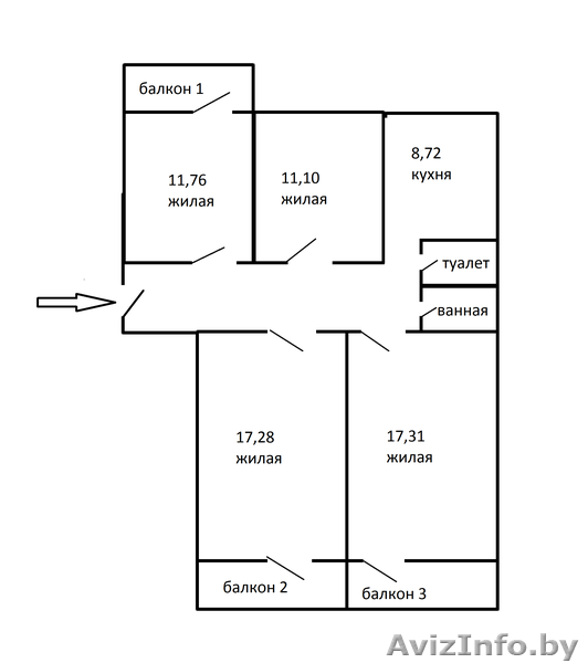 Продам или обменяю 4-х комнатн. квартиру *(Рогачев) - Изображение #1, Объявление #869759